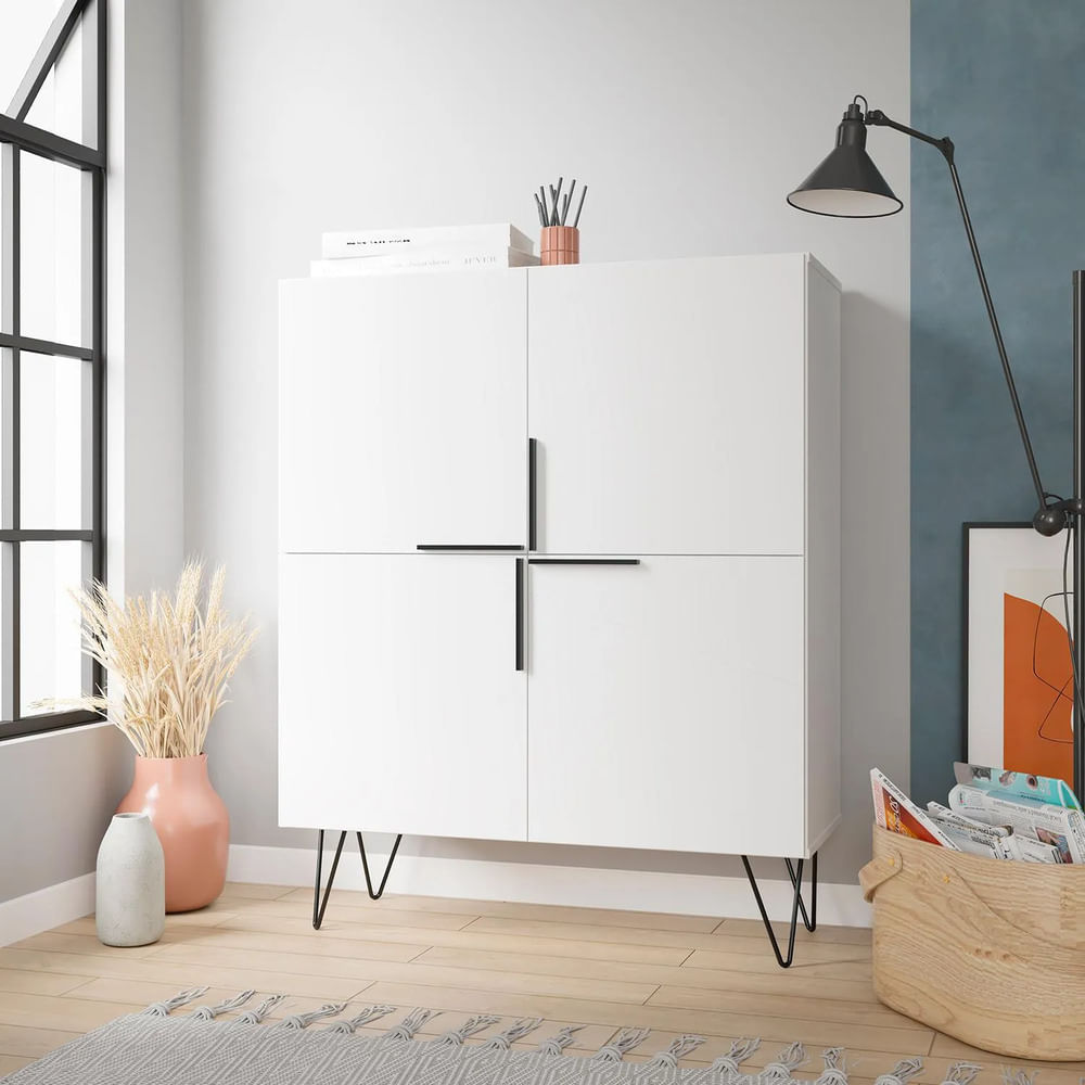 Aparador Moderno Dot 4 Puertas Blanco TU MESITA