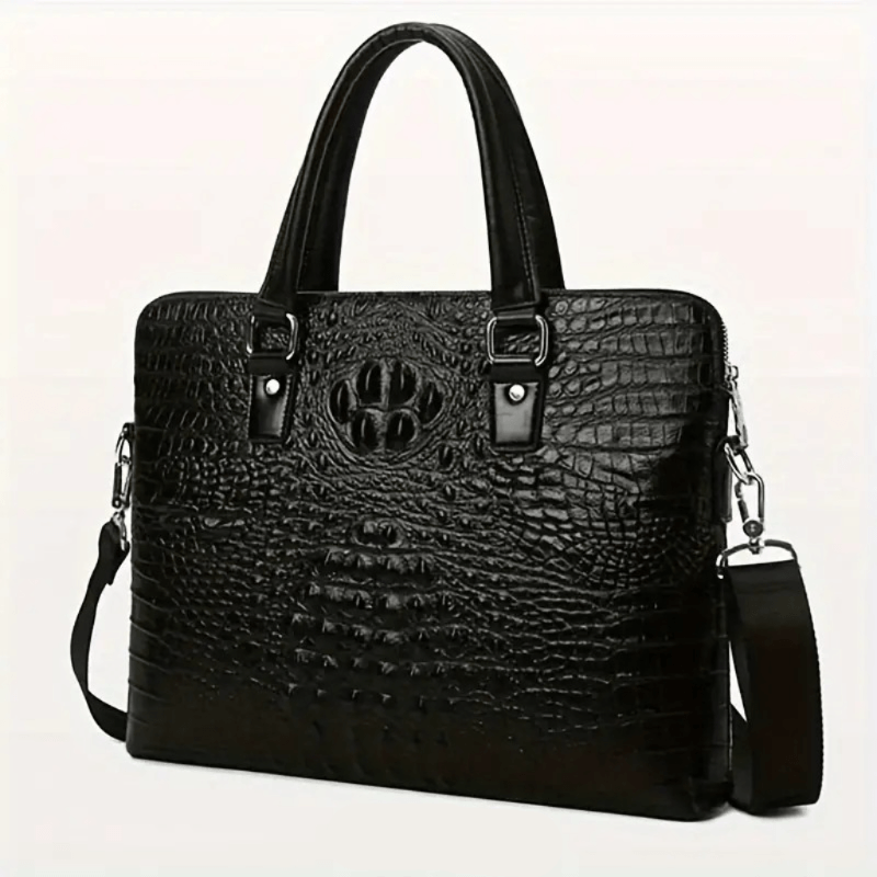 Maletin Ejecutivo Negro Hombre Portalaptop 14pg 37x27x6 Cuero Importado