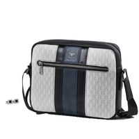 Maletin De Cuero Vacuno Azul Hombre Bolso PortaTablet 12pg 28x22x6