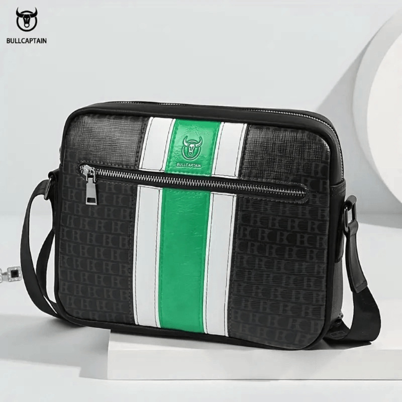 Maletin De Cuero Vacuno Verde Hombre Bolso PortaTablet 12pg 28x22x6