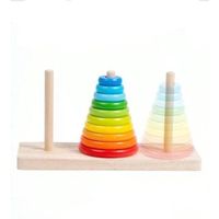 TORRE DE HANOI EN MADERA JUEGO PARA NIÑOS
