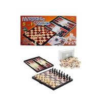 tablero de Ajedrez magnetico 5 en 1