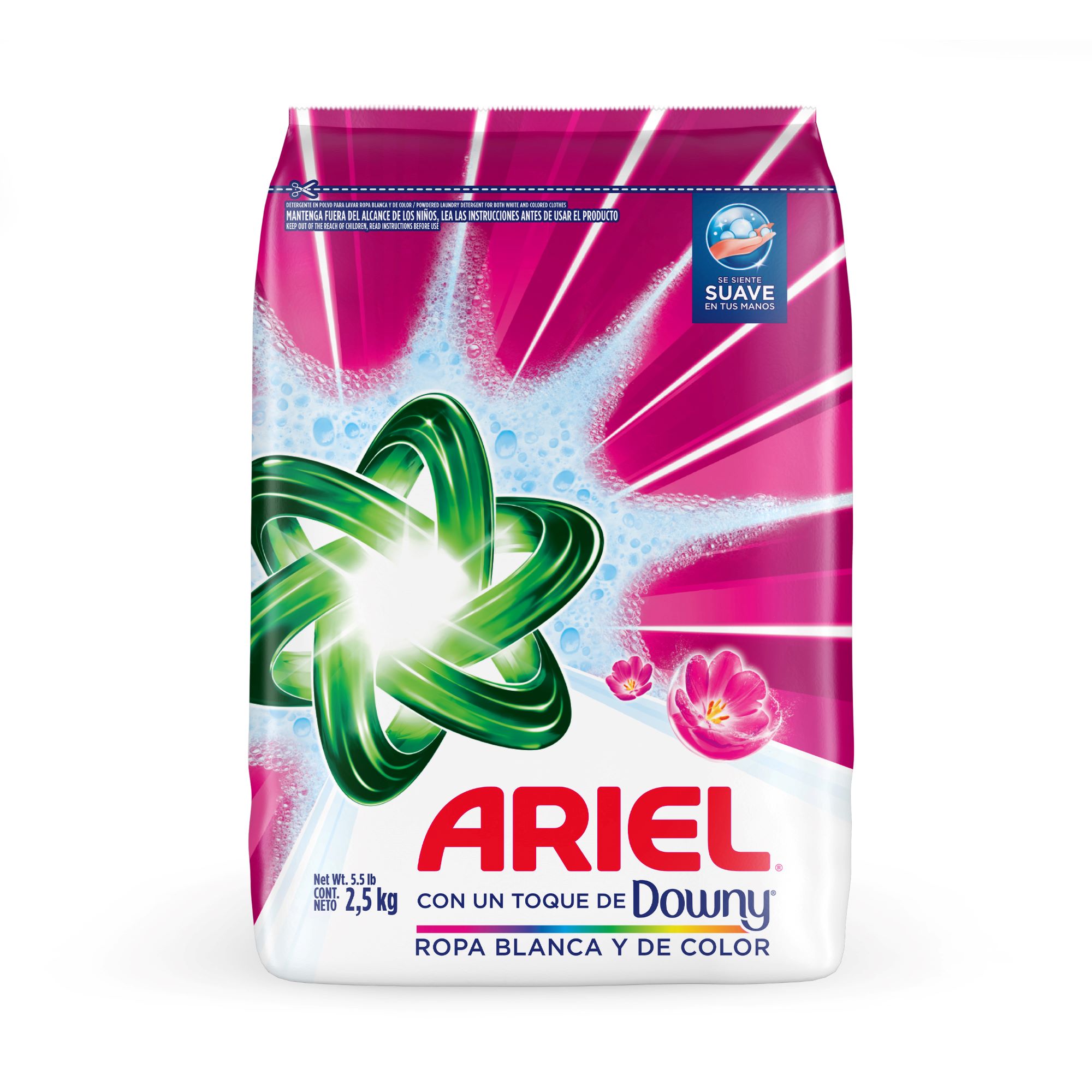 Detergente en Polvo ARIEL con Toque de DOWNY Bolsa 2.5Kg