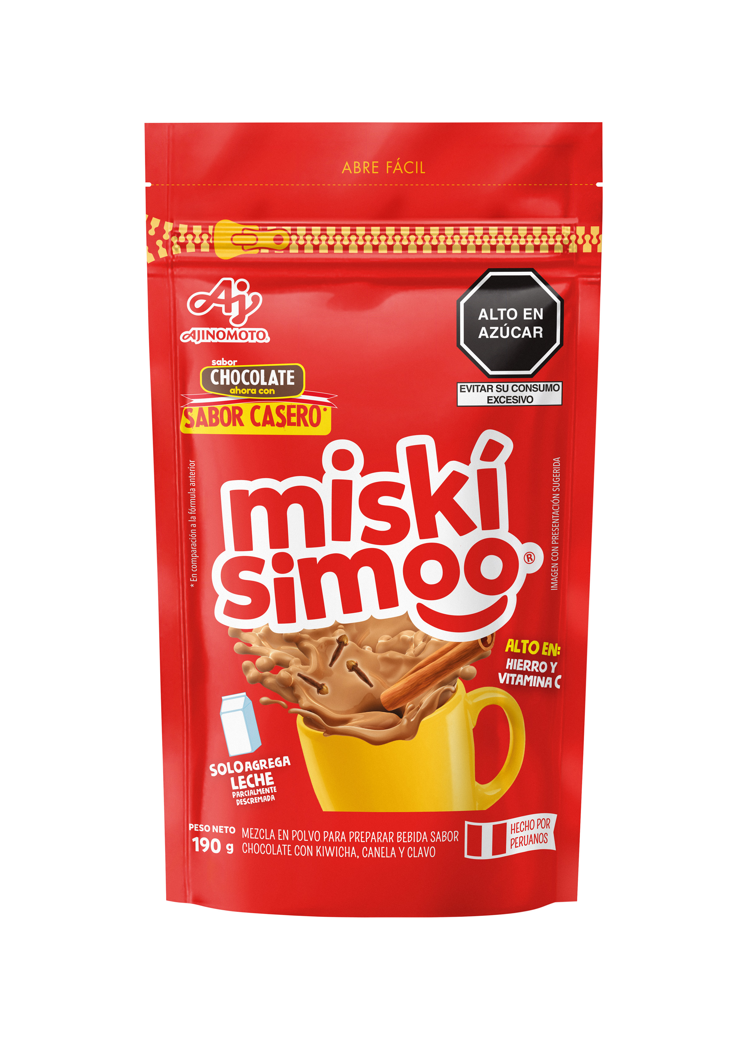 Mezcla en Polvo MISKISIMO Sabor a Chocolate Doypack 190g