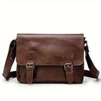 Maletin Ejecutivo Marron Hombre PortaTablet 12pg 28x22 Cuero Importado