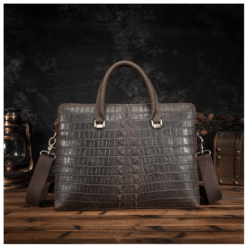 Maletin De Cuero Vacuno Marron Ejecutivo Bolso Hombre Portalaptop 14pg 37x28x6