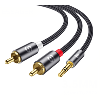 Cable Audio 2 Rca a 1 Plug 3.5mm 2m Alta Fidelidad