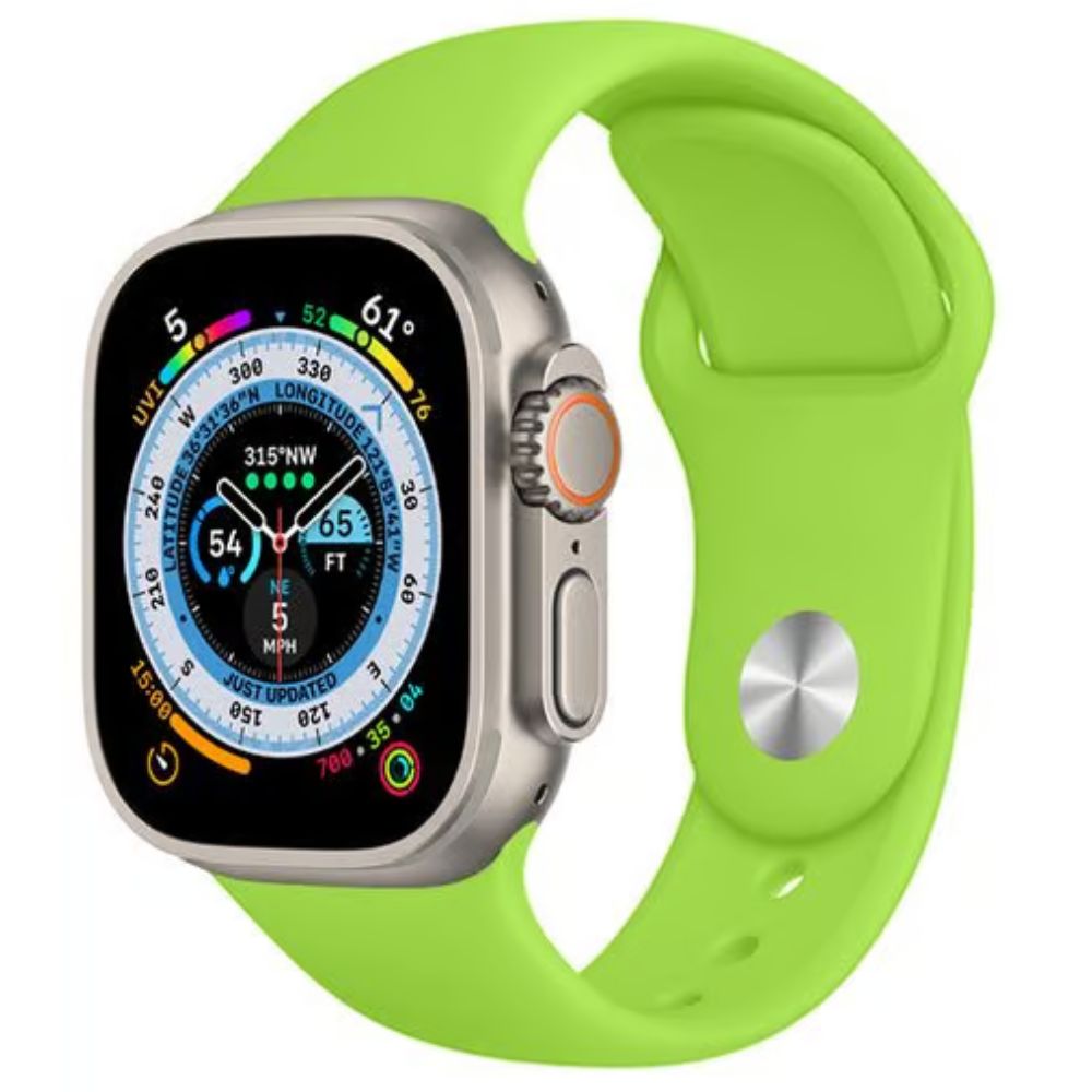 Correa de silicona para Apple watch Color Verde Lima de 42/44/45/49 mm