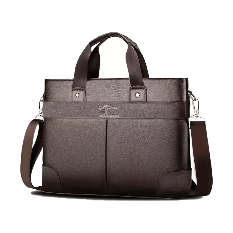 Maletin Negocios Marron Hombre Portalaptop 13pg 34x26x5 Cuero Importado