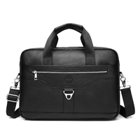 Maletin De Cuero Vacuno Negro Bolso Negocio Hombre Portalaptop 15pg 40x28x7