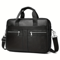 Maletin De Cuero Vacuno Negro Schla Negocio Bolso Hombre Portalaptop 15pg 40x30x8