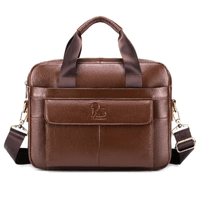 Maletin Cuero Vacuno Marron Ejecutivo Bolso Hombre Portalaptop 13pulg 33x25x6