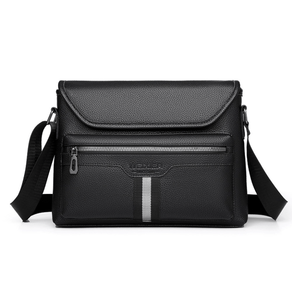 Maletin Negocios Negro Hombre Bolso Portatablet 10pulg Cuero Importado