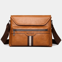 Maletin Negocios Camel Hombre Bolso Portatablet 10pulg 28x21x5 Cuero Importado