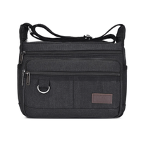Maletin Oscuro Bolso Hombre Portalaptop 13pg 34x25x11 Lona Importado