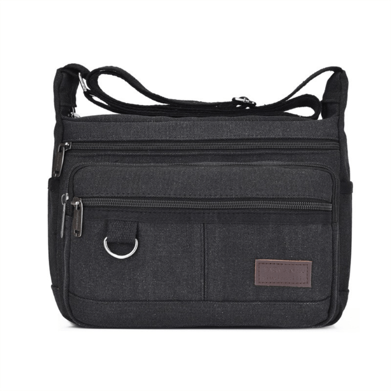 Maletin Oscuro Bolso Hombre Portalaptop 13pg 34x25x11 Lona Importado