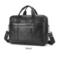Maletin De Cuero Vacuno Negro Nord Negocio Hombre Portalaptop 15pg 40x29x8