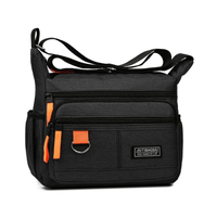 Maletin Negro Bolso Negocio Hombre Portatablet 10pulg 26x20x9 Nailon Importado