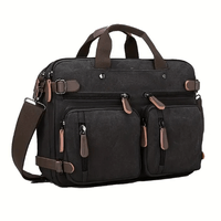Maletin de Viaje Oscuro Bolso Hombre Portalaptop 15pg 38x28x13 Lona Importado