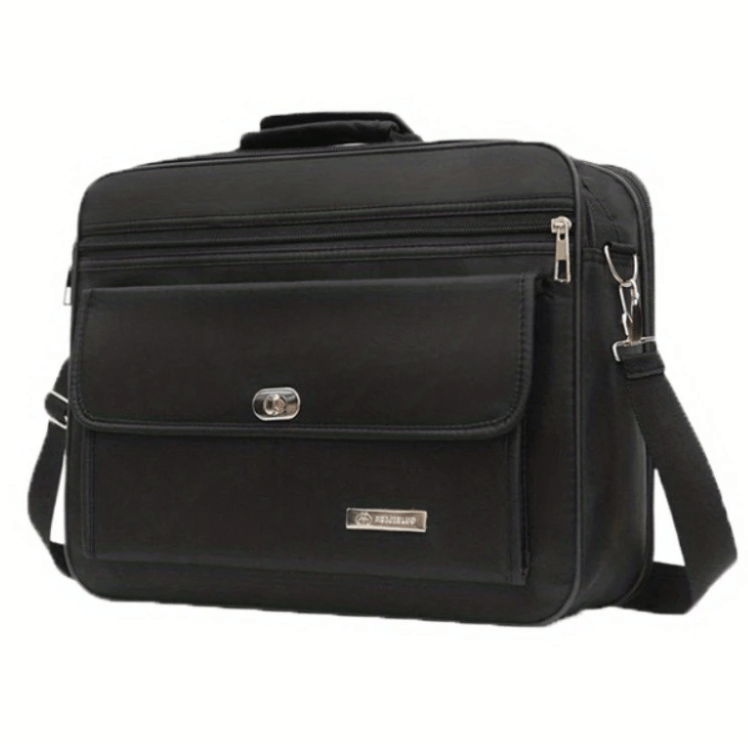 Maletin Ejecutivo Negro Bolso Hombre Portalaptop 16pg 38x28x13 Textil Oxford