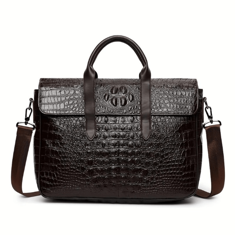 Maletin Marron Negocio Hombre Bolso Portalaptop 14pg 38x30x10 Cuero Importado