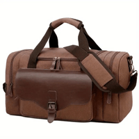 Maletin De Viaje Marron Bolso Hombre Casual 25x44x24 Lona Importada