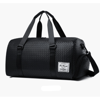 Maletin de Viaje Negro Bolso Deportivo Hombre 50x26x23 Cuero Liso