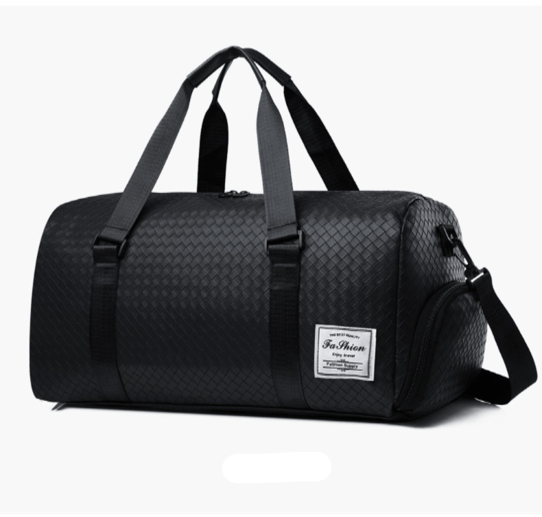 Maletin de Viaje Negro Bolso Deportivo Hombre 50x26x23 Cuero Liso