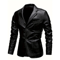Chaqueta Ejecutivo Negro Hombre Impermeable Talla L Cuero Importado