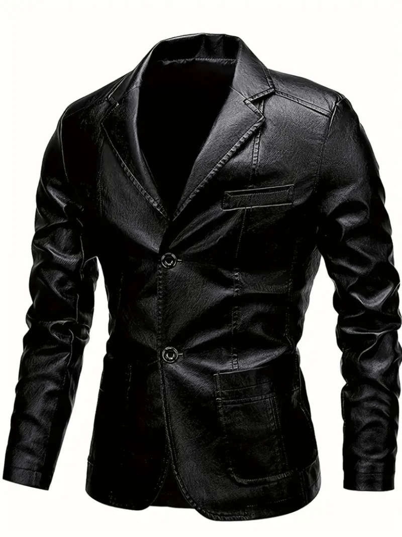 Chaqueta Ejecutivo Negro Hombre Impermeable Talla L Cuero Importado