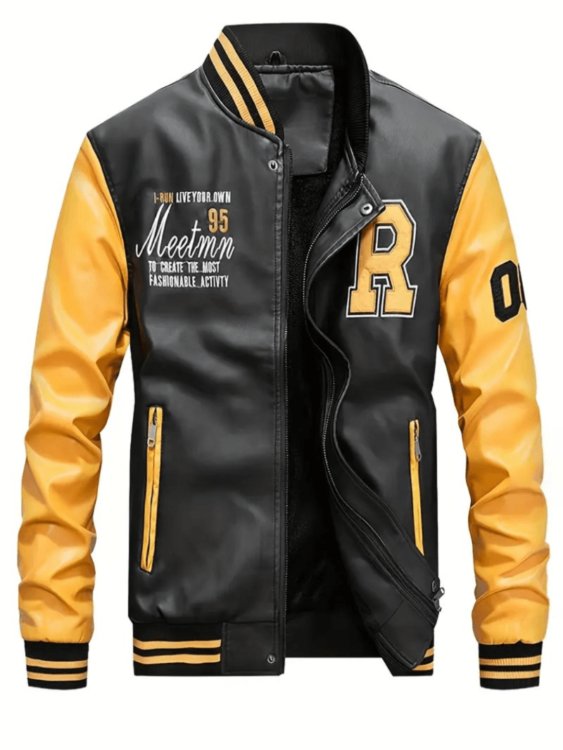 Chaqueta Negro y Amarillo Hombre Impermeable Talla M Cuero Importado