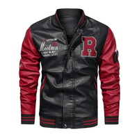 Chaqueta Negro y Rojo Urbano Hombre Impermeable Talla M Cuero Importado