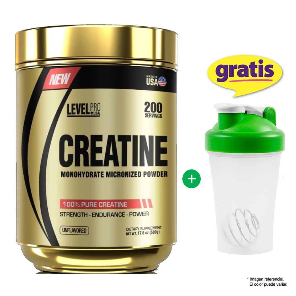 CREATINA MONOHIDRATADA MICRONIZADA 500G LEVEL PRO