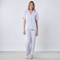 Pijama Mujer Camisera Solid Zafin Manga Corta