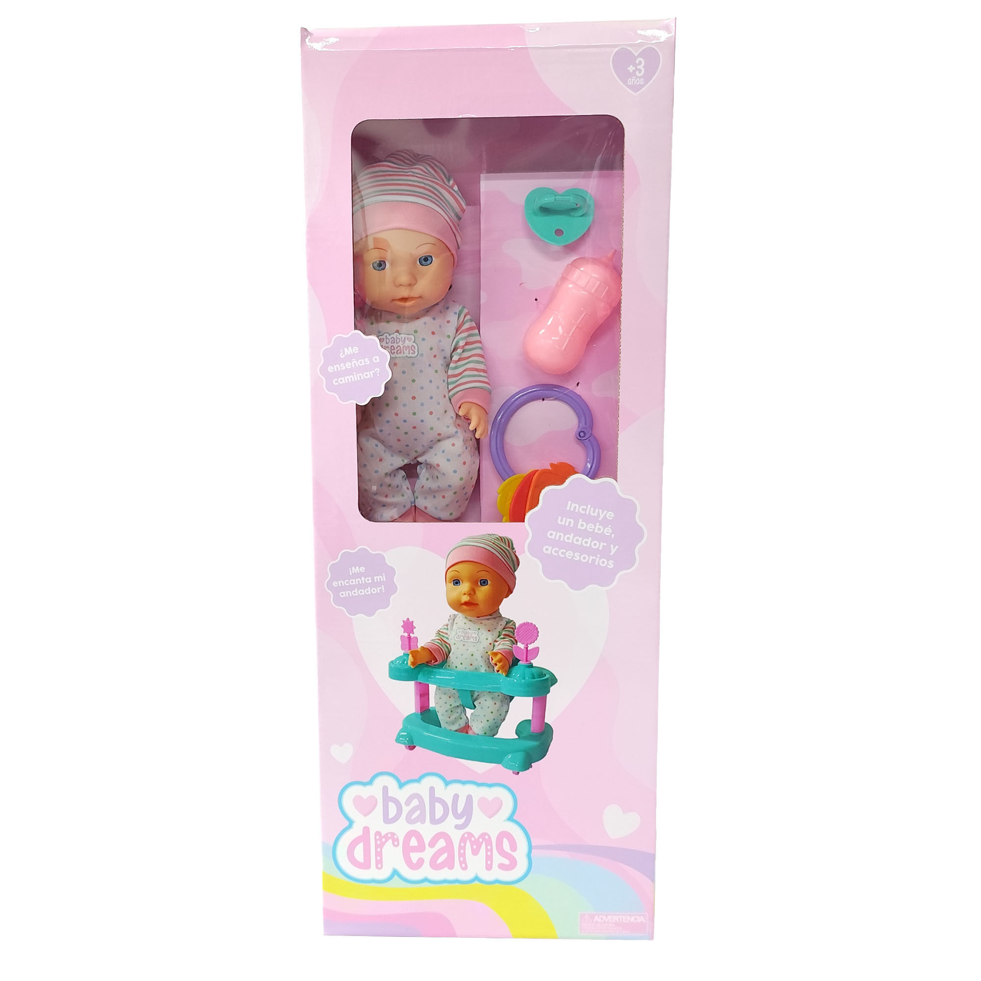 Muñeca Babydoll con Andador BABY DREAMS 70804