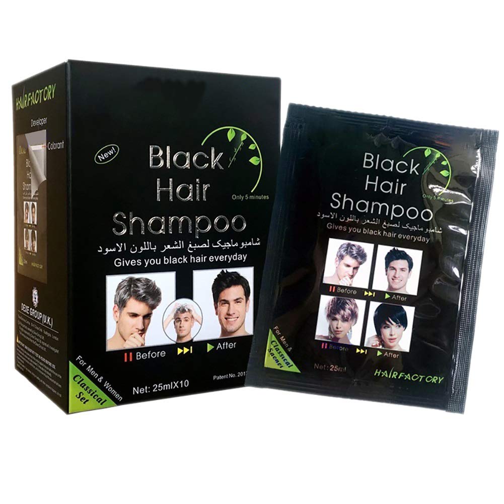 set de 2 cajas Black Hair Shampoo Pinta Canas tinte negro