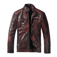 Chaqueta Guinda Motocicleta Impermeable Hombre Talla M Cuero Importado