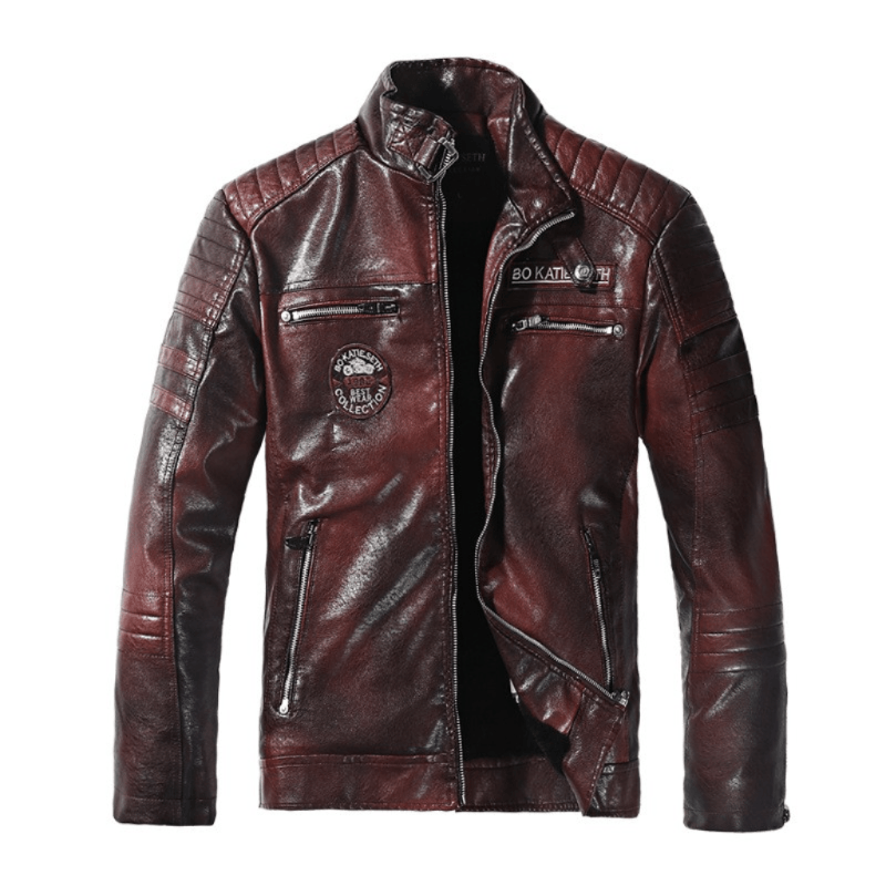Chaqueta Guinda Motocicleta Impermeable Hombre Talla M Cuero Importado