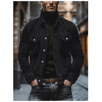 Chaqueta Negro Hombre Urbano Casaca Talla M Textil Importado