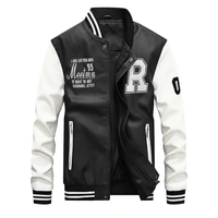 Chaqueta Negro y Blanco Urbano Hombre Talla M Cuero Importado