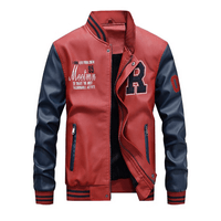 Chaqueta Rojo y Azul Hombre Casaca Deportivo Talla M Cuero Importado