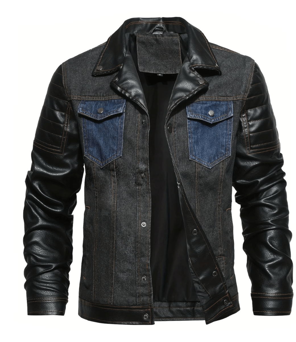 Chaqueta Ejecutivo Negro Casual Hombre Casaca Mezclilla Talla M Textil Importado