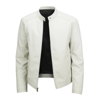 Chaqueta Deportivo Blanco Casual Hombre Casaca Talla M Cuero Importado