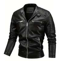 Chaqueta Negro Casual Hombre Casaca Impermeable Talla M Cuero Importado