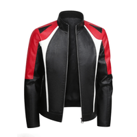 Chaqueta Negro y Rojo Hombre Casaca Impermeable Talla S Small Cuero Importado