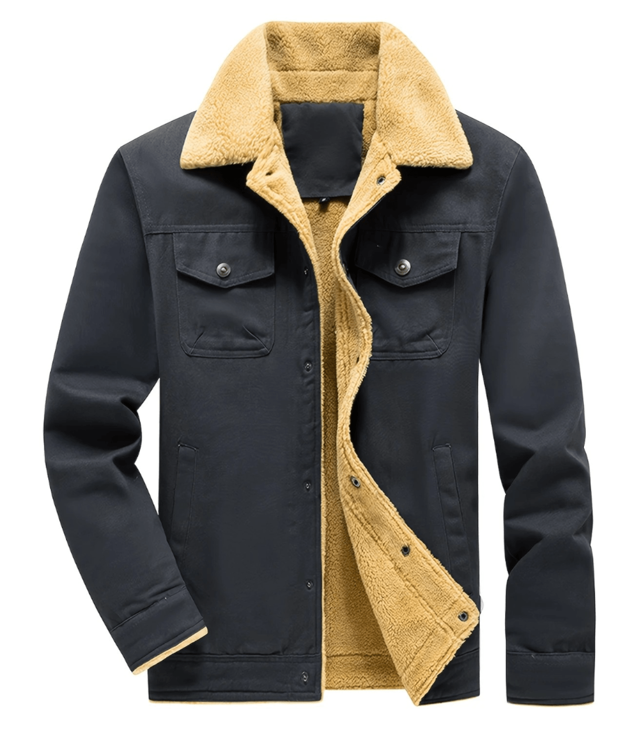 Chaqueta Negro Hombre Casaca Impermeable Talla M Textil Importado