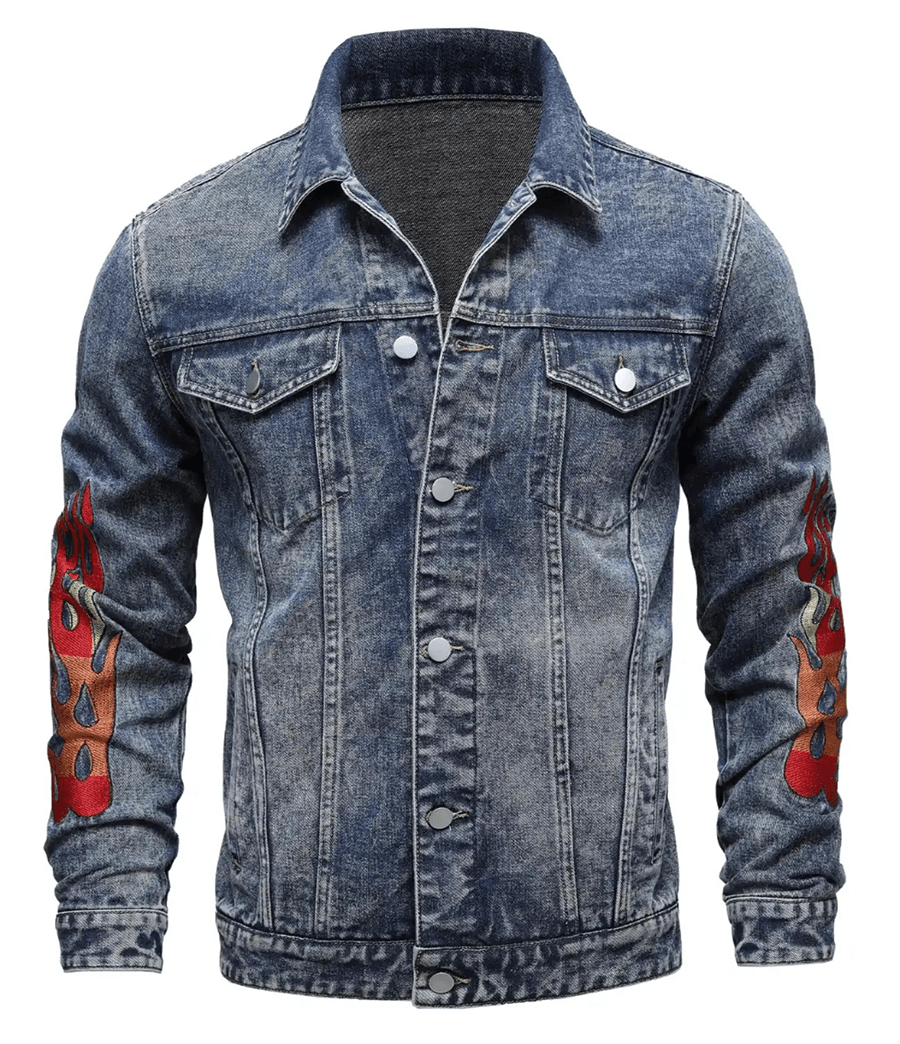 Chaqueta Azul Americano Hombre Casaca Urbano Talla M Textil Importado