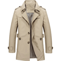 Chaqueta Negocios Beige Hombre Casaca Casual Talla M Textil Importado