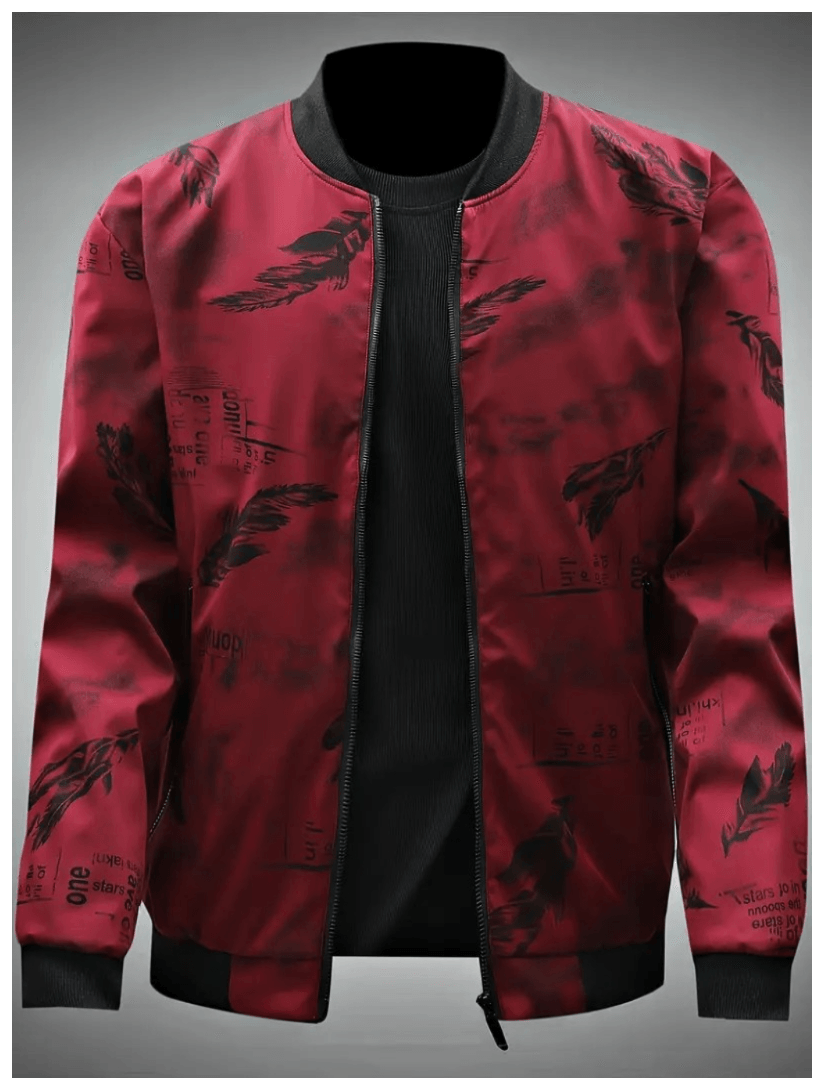 Casaca Bomber Rojo Hombre Chaqueta Casual Talla M Textil Importado