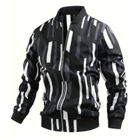 Casaca Bomber Negro Hombre Chaqueta Casual Talla M Textil Importado